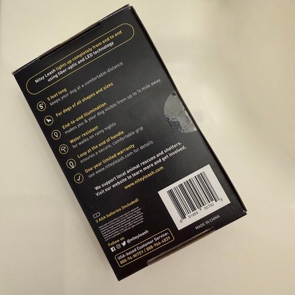 NWOT Nitey Leash LED Glow in The Dark Dog Leash Green - Picture 4 of 5